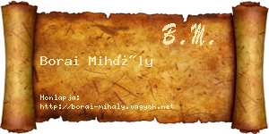 Borai Mihály névjegykártya